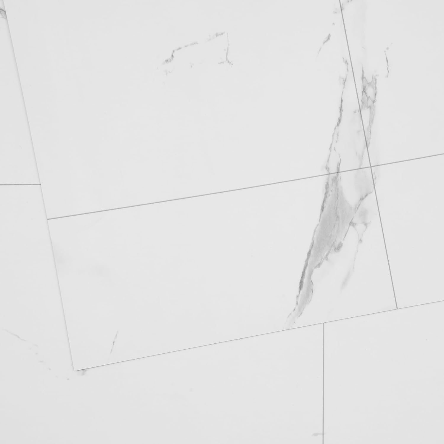 VEVOR Peel & Stick Vinyl Floor Tiles, 390" x 23.6"/64 Sq.Ft, Self Adhesive Vinyl Flooring Roll, White Marble Pattern, Waterproof, DIY Floor Coverings for Bathroom Living Room Kitchen White Marble Texture 390 x 23.6 x 0.06 in