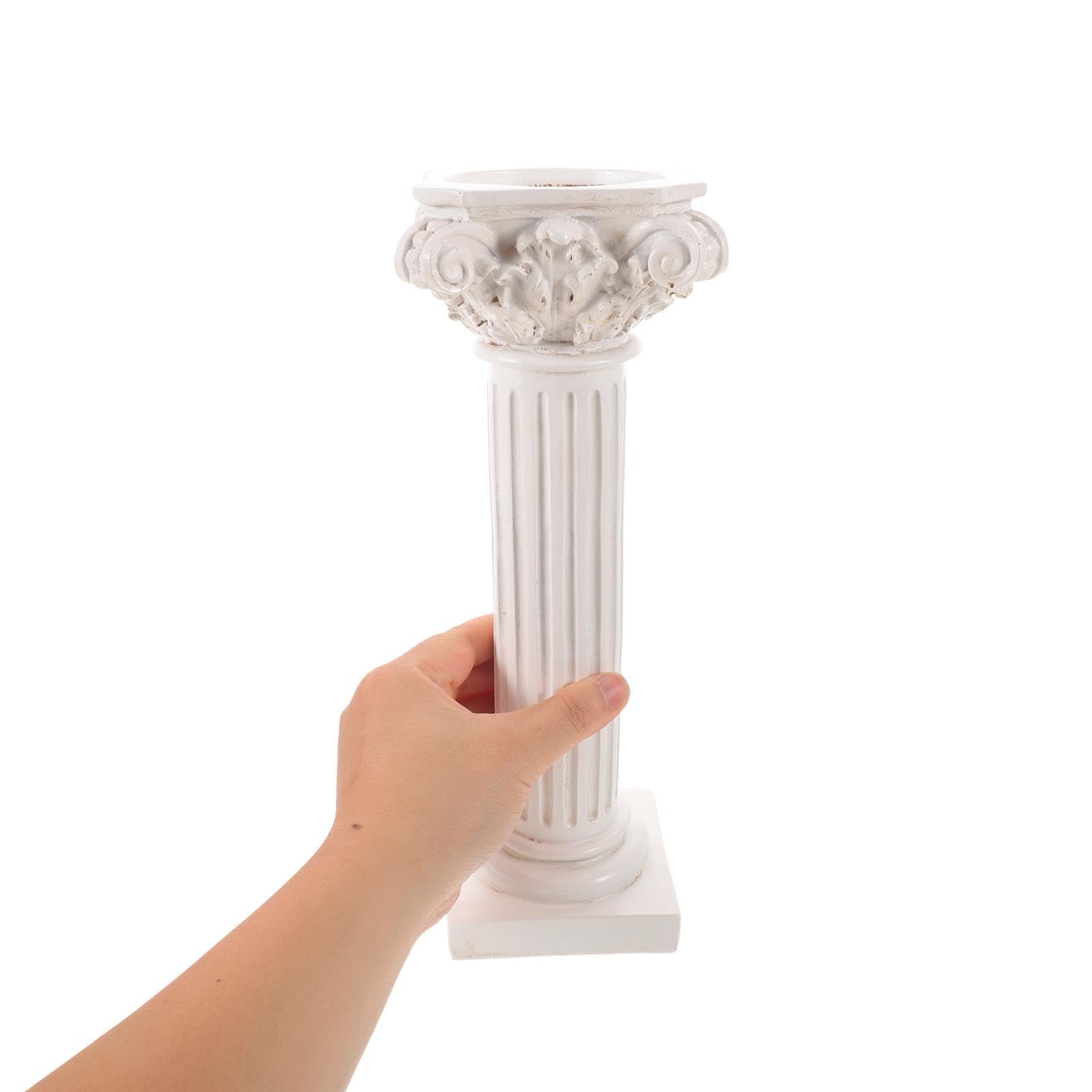 YARNOW Colonna in resina con piedistallo, supporto espositivo europeo per fiori, candele, statue, piedistallo a colonna greca, decorativo per la navata nuziale.