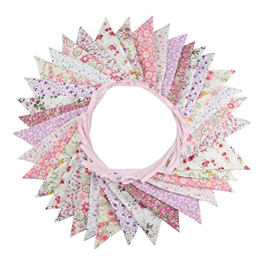 25+ Gorgeous Backyard Engagement Party Decorations You Need to Try 4 10M/32Ft Triangle Bunting Banner, 36 Pcs Cotton Fabric Flags Pennant Garlands for Birthday Party, Wedding, Baby Shower, Outdoor and Home Decorations (Pink)