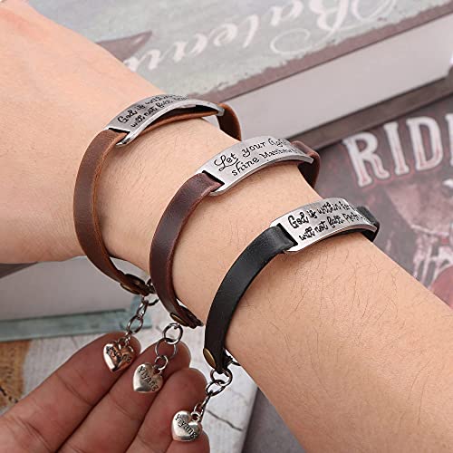Unqjry Confirmation Gifts For Teenage Girls Vintage Bracelet For Women Engraved Bible Verse Leather Birthday Graduation Christmas Jewelry You Are Loved Forever #TOP2