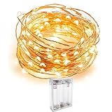 Improved Design with Timer Fairy String Lights 30 Mini Lights Battery Operated on 9.8 Feet Long Starry Firefly Lights,6 Hours on/18 Hours Off Perfect for Wedding Party, Bedroom, Christmas