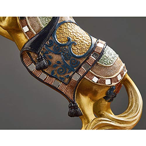 Décoration de bureau statue de cheval ornements à collectionner en or