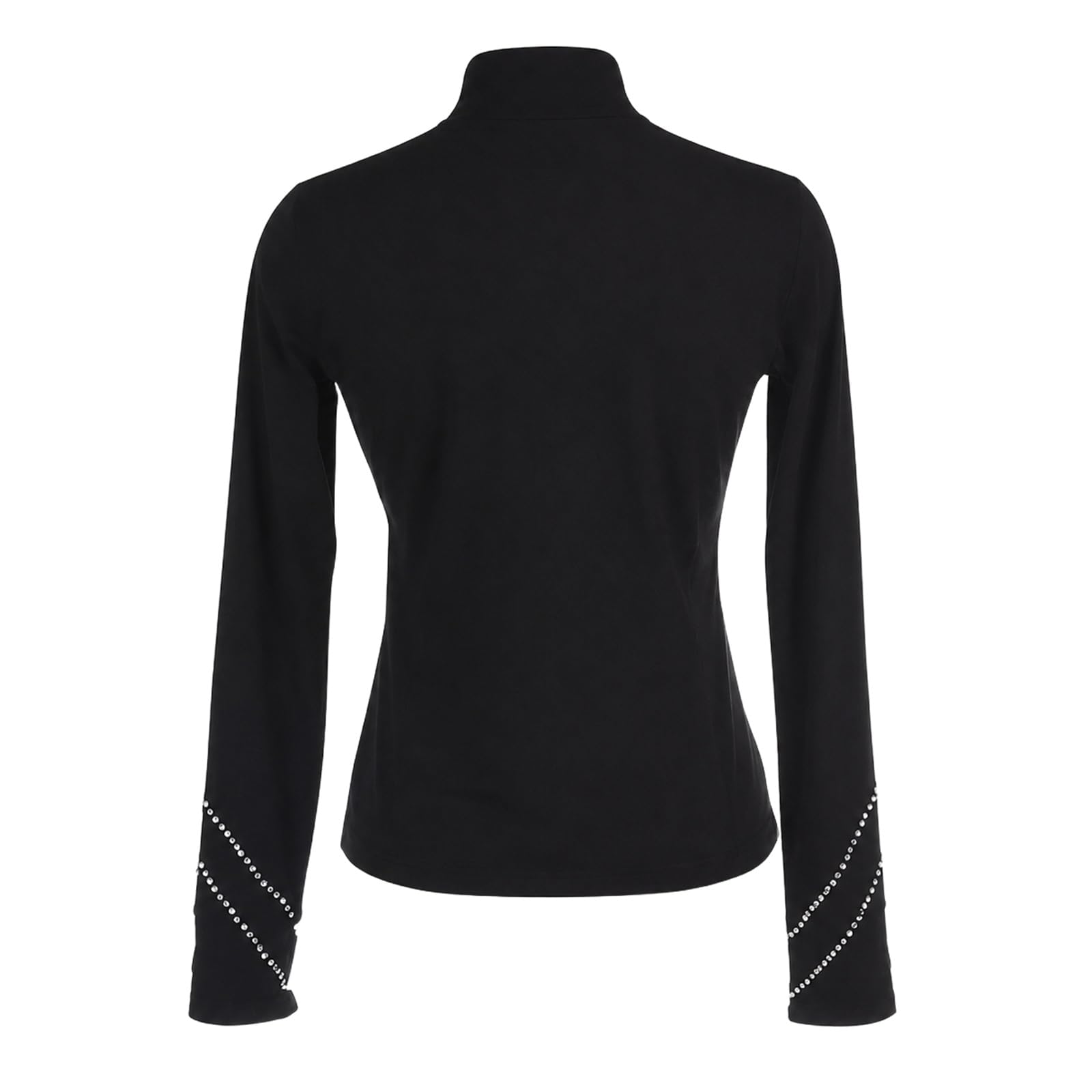 Eiskunstlauf Jacke Damen Teenager Reißverschluss Strass Training | Jacke mit Reißverschluss, Stehkragen, Daumenlöchern und Strasslinien for Training auf dem Eis
