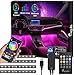 Bluetooth Auto-Innenbeleuchtung, Megulla 4PC Underdash Lighting Kit mit App-Steuerung, USB-Farbe wechselnde RGB-LED-Streifen-Leuchten für Autos mit 16 Millionen Farben, Sync zu Musik und Universal Fit
