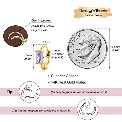 Image of DAILY VIBES Dainty Butterfly Cross CZ Small Huggie Hoop Earrings for Women