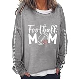 Today 2023 Fall Fashion Sweatshirt For Women Football Print Game Day Hoodies Solid Color Long Sleeeve Round Neck Outfits Tops Clearance My Orders Lightning Deals of Today