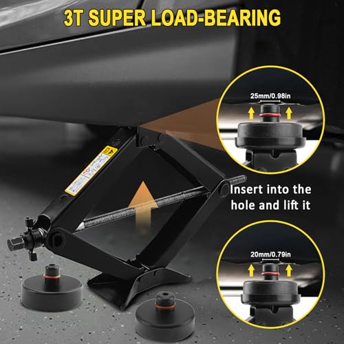 URMECCH 3-Ton Scissor Jack Kit for Tesla Model Y 3 S X with Rubber Jack Pad, Car Spare Tire Repair Tools for Car Tesla Model Y/3/S/X, Tire Changing Tools Kit for Tesla with L-Wrenches（17/19/21/23mm） by URMECCH - Image 2