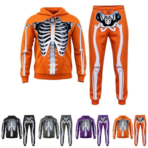 Sudadera con capucha de esqueleto y pantalones para regalar en Halloween 2