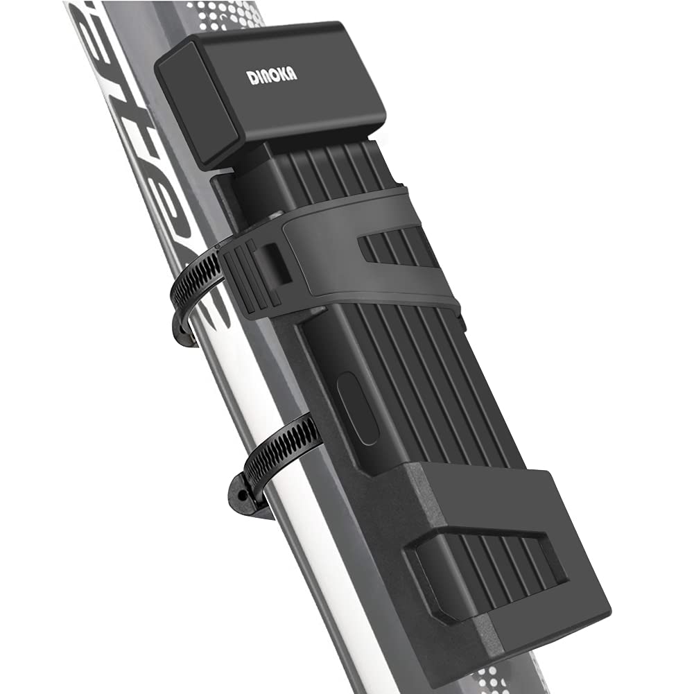 Bloqueo de bicicleta, cerradura plegable portátil Bicicleta larga 100cm Muy seguro y duradero para bicicleta, motocicleta y puerta Negro L