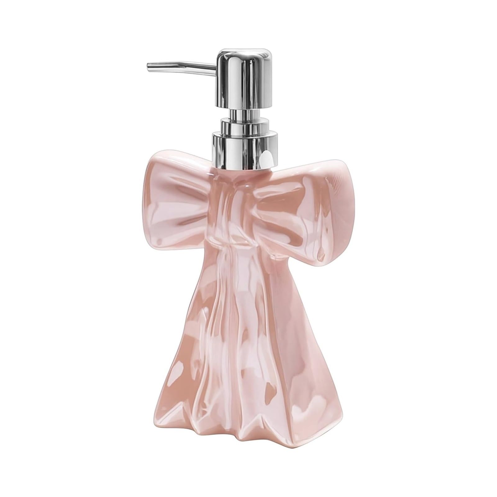 Yuue Pink Empty Barthroom And Dish Ceramic Bow Decor Cute Countertop Accessory For Kitchen Restroom Decor For Counter(Pink)