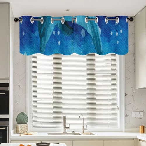 Cenefas para cocina y baño con diseño de parque oceánico, cortina corta vintage, 52x18 2