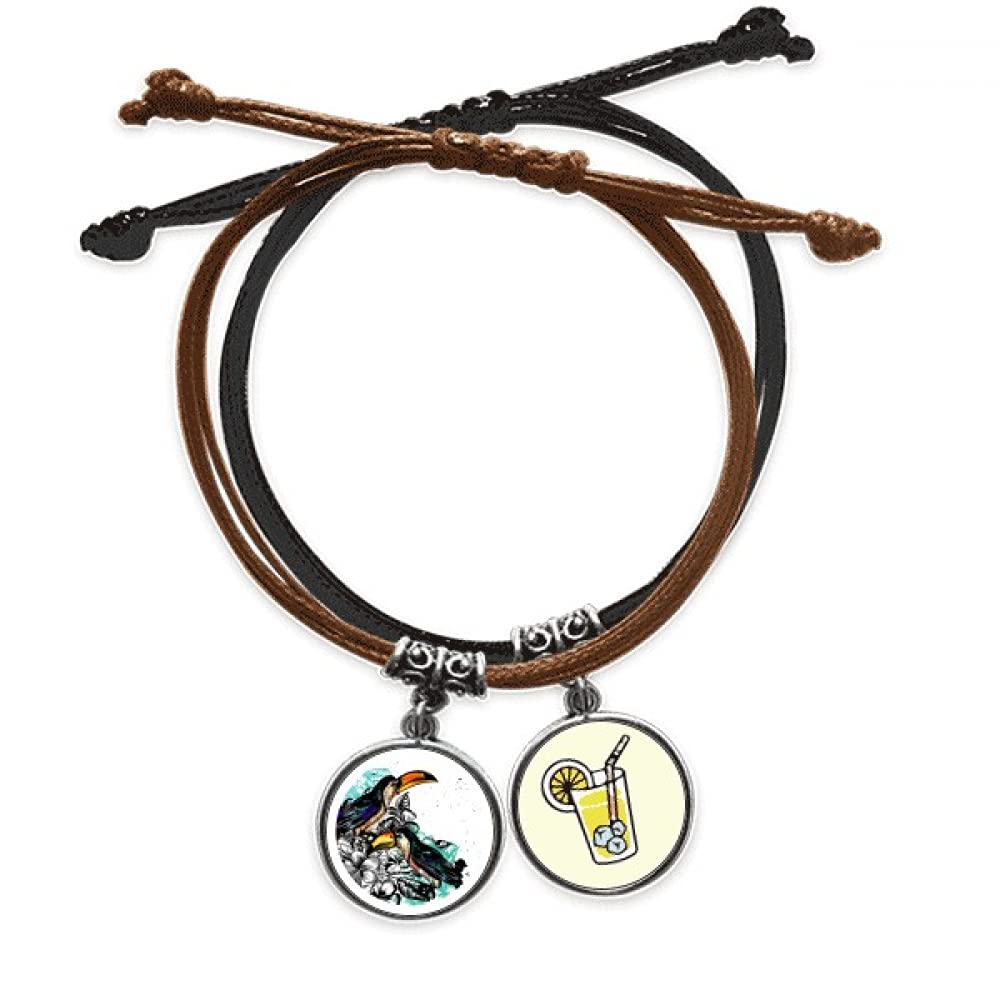 Bracelet corde main chaîne oiseaux tropicaux, le cadeau idéal