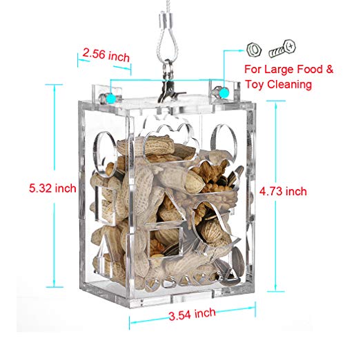 KINTOR Parrot Creative Foraging Toy Feeder Bird Cage, Big Size 4.8x3.6x2.6inch - Thumbnail 2