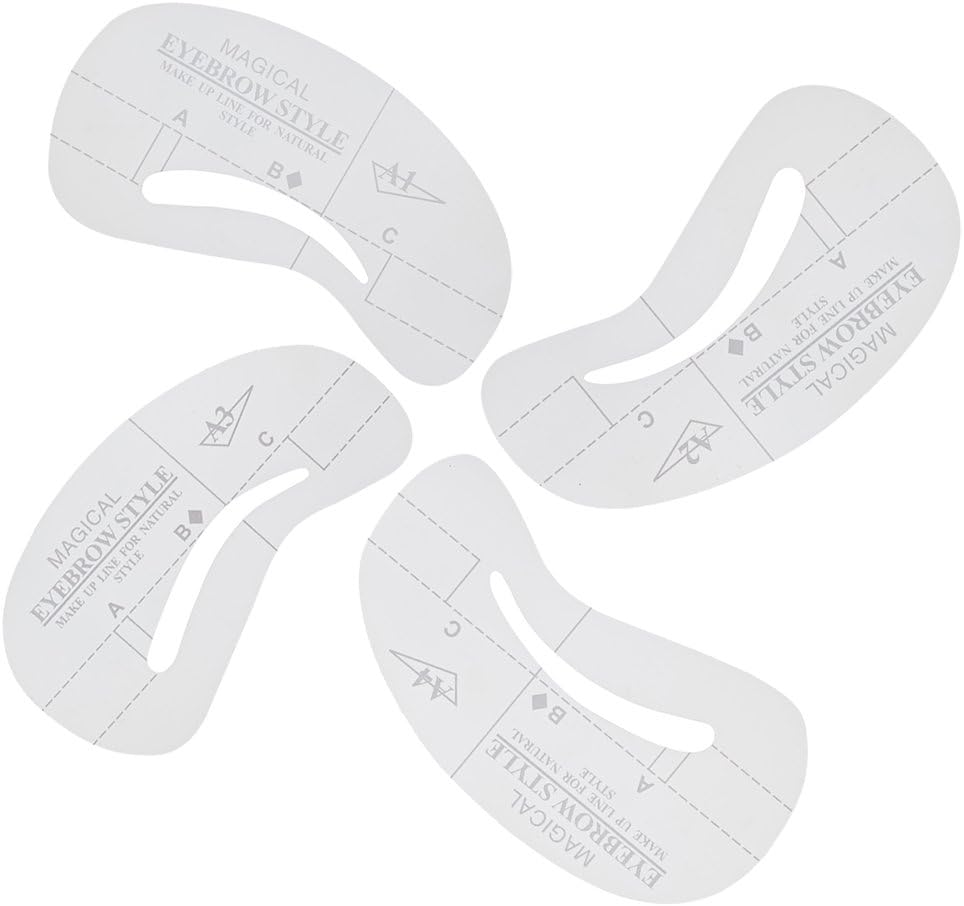 Reusable Professional Set of Eye Brows/Eyebrows Shaping Stencils/Grooming Templates In 4 Different Shapes By VAGA