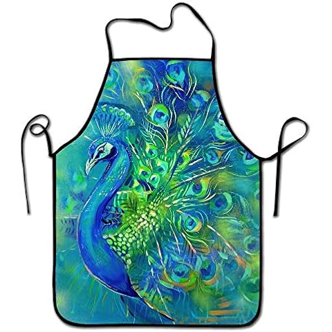 Liubajsdj-Waist Adjustable Professional Kitchen Apron-Colorful Feather Peacock Bird -Woman Aprons Comfortable Perfect For Cooking Guide Cover