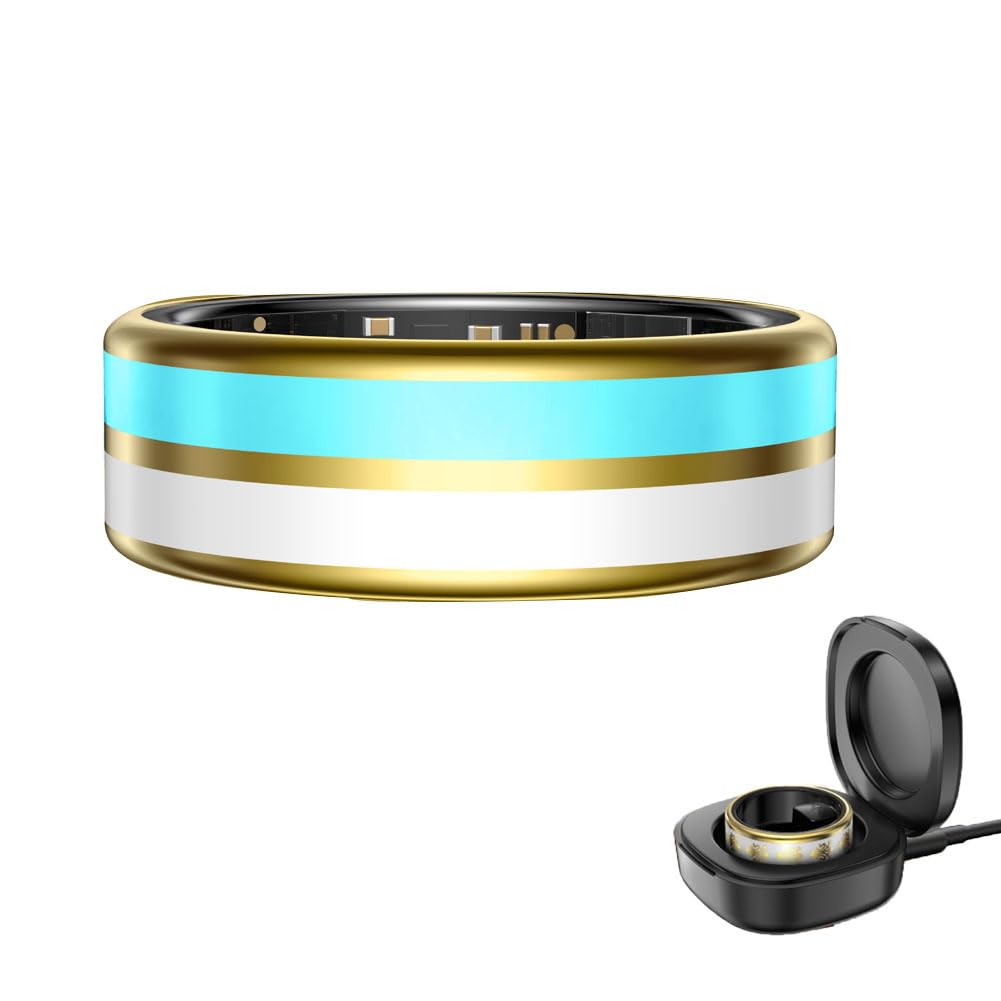 Anello Smart, Smart Ring Donna Anello Intelligente Smart Ring Misura Pressione Sanguigna Anello Intelligente Uomo Bluegrey 11#