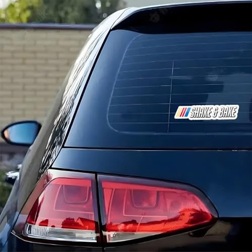 Image of Shake and Bake Car Sticker, 2PCS Vinyl Funny Decal for Automotive Window Door Bumper, Waterproof Vehicle Exterior Decoration Accessories, Universal for Motorbike Sedan Truck