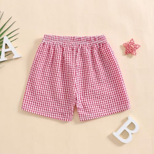 Kids Toddler Boys Girls Gingham/Seersucker Shorts Elastic Waist Plaid/Striped Elastic Waist Shorts Pants Bottoms2