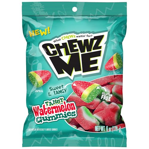ChewzMe Watermelon Gummies, Sour Gummy Candy, 6 oz (Pack of 1)