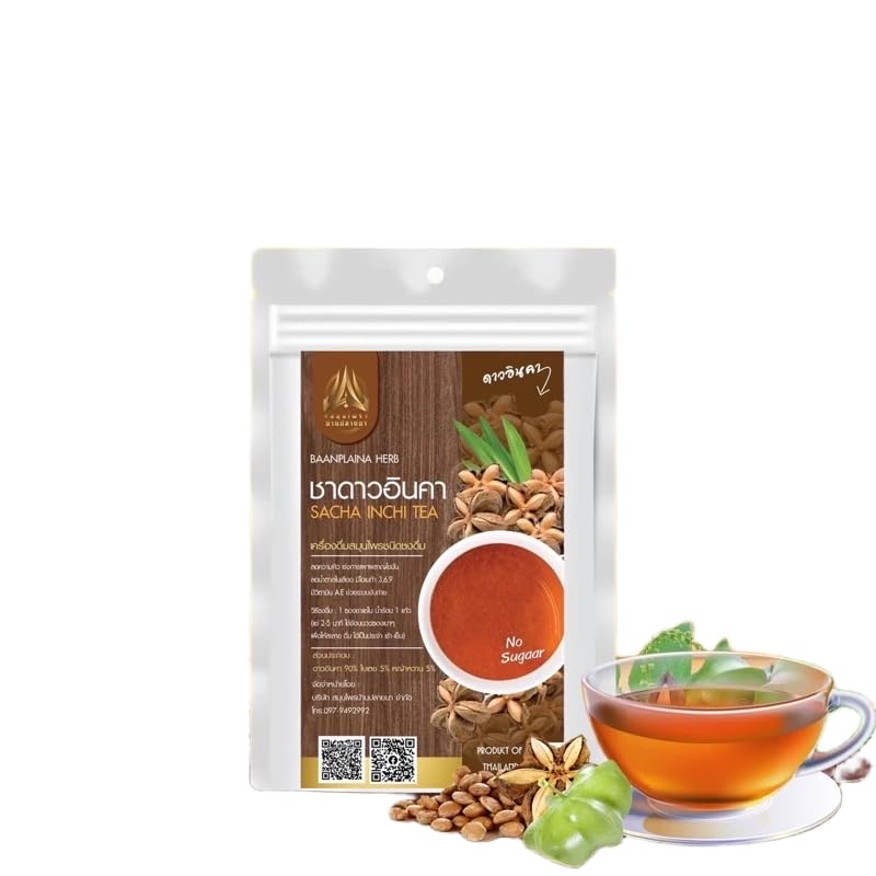 Thai Herbal Tea Bags for Relaxation and Wellness, 30 Sachets, Hot Tea Blend (Sacha inchi)