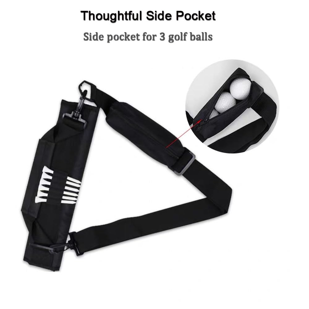 Oaygat Golf Club Carry Bag Mini for Men Women Kids Golfer Driving Range Travel Bag with Tees Sunday Golf Bag Lightweight Foldable Golf Pencil Bag with Pocket & Shoulder Strap for Golf Train Portable - Image 4