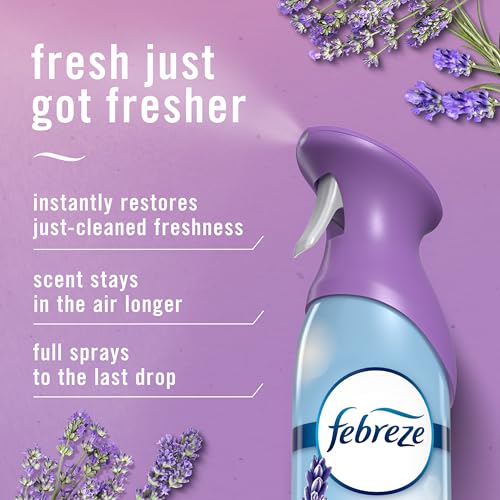 Febreze Air Mist, Air Freshener Spray, Odor Fighting Room Spray, Deodorizer for Home Bathroom Kitchen Office Apartment Dorm Room Classroom, Twilight Lavender Scent, 8.1oz (Pack of 2) - image 3