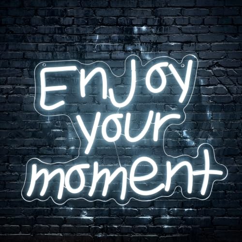 Image of Enjoy Your Moment Neon Sign for Wall Decor Light Up Sign Led Signs for Room Party Home Wall Decor USB Powered