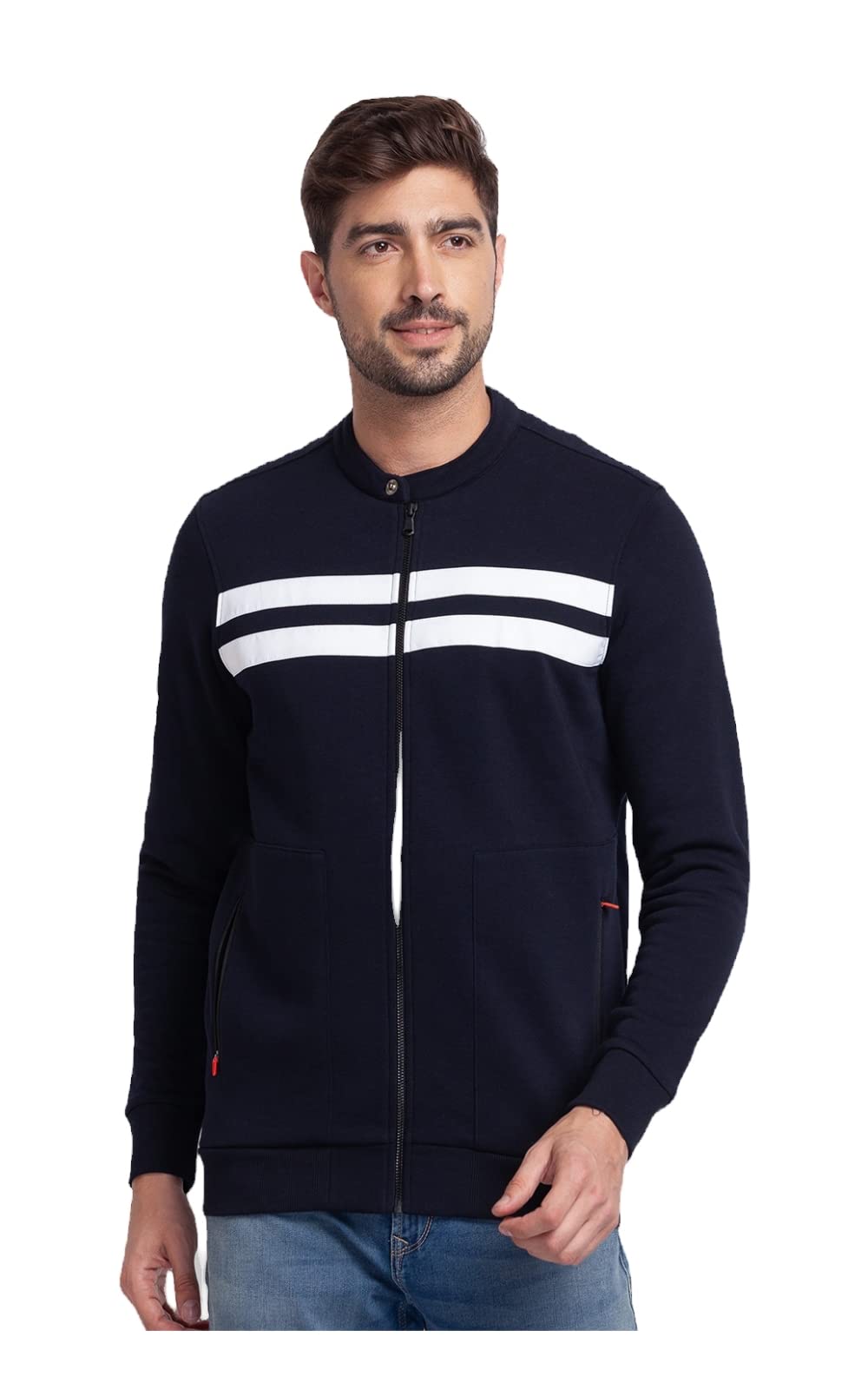 Spykar Men's Cotton High Neck Casual Sweatshirt in neutral