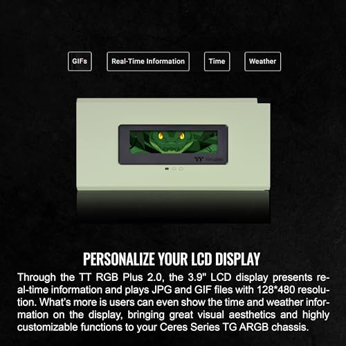 Image of Thermaltake Ceres Series Matcha Green LCD Panel Kit, 3.9 inch LCD Display, Supported by TT RGB Plus 2.0 Software, Presents Real time Information, Easy Customization, AC-064-OOENAN-A1