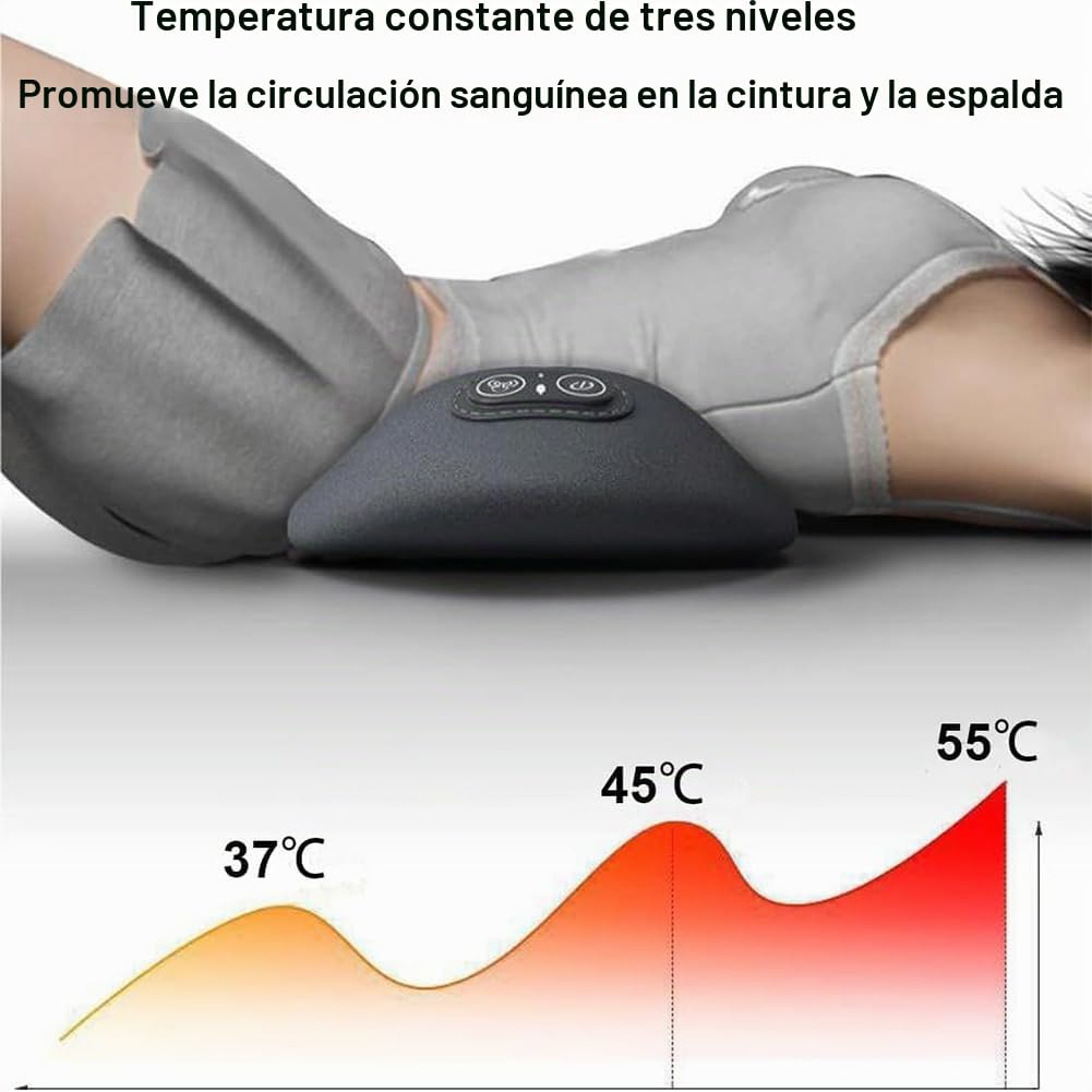 Theraback 3 en 1 terapia trasera, Theraback Masajeador de vibración de tejido profundo, masaje portátil de triple fusión casera para cintura, cuello y hombro (Gray)