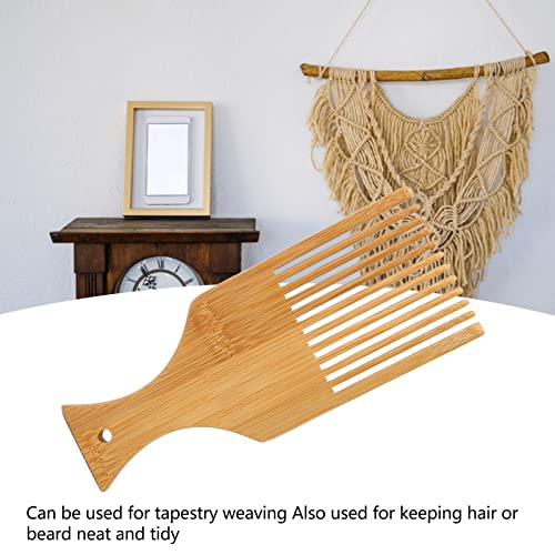 Weaving Loom Comb, Wooden Weaving Comb Tapestry Weaving Comb Braided Tools Handcraft Tapestry Comb with Small Hole for Knitting Hair Beard