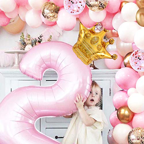 Oumuamua B083QVS7VB 62Pcs Pink Gold Confetti Latex Balloons Kit, 12 Inch Pink White Gold Helium Balloons Party Supplies thumb #6