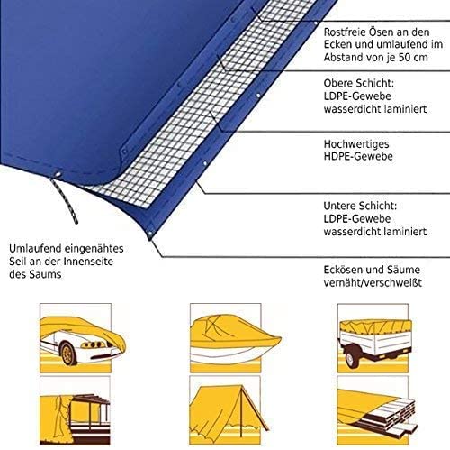 Telone Copertura KARAT 3x4 M Verde - Impermeabile E Antistrappo Con Occhielli - Foto 4