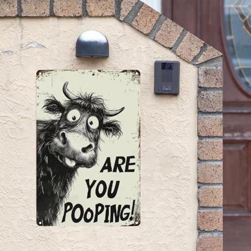 Póster de metal para baño de 30 x 20 cm ideal para decorar con humor y estilo moderno 4