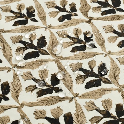 Image of MIULEE Pack of 2 Decorative Outdoor Waterproof Throw Pillow Covers Flower Print Chic Boho Accent Pillow Covers for Square Garden Patio Cushion 20x20 Inch, Coffe-Brown