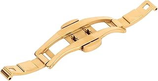 Fecho de Implantação de Relógio, Fivela de Relógio Dobrável de Liga Unissex de Substituição, Aço de Tungstênio Dourado, 6 Mm 19 Mm, Acessório para Pulseira de Relógio