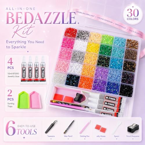 SOANNY 36000Pcs Resin Jelly Rhinestones for Bedazzling, 30 Colors Gems - image 3