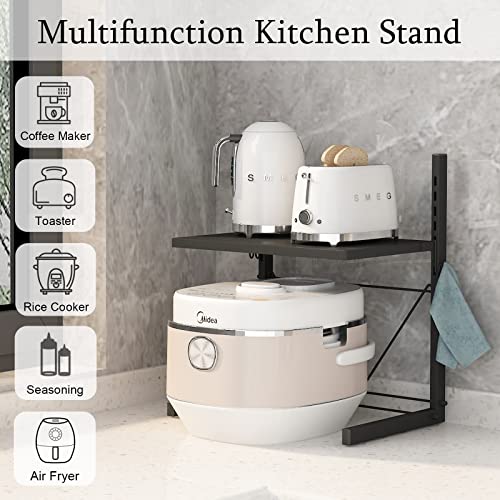 Kitchen Countertop Organizer Coffee Stand Station Kitchen Pantry Storage Cabinet Adjustable Shelf With Hooks Kitchen Appliance Storage For Air Fryer Rick Cooker #TOP4