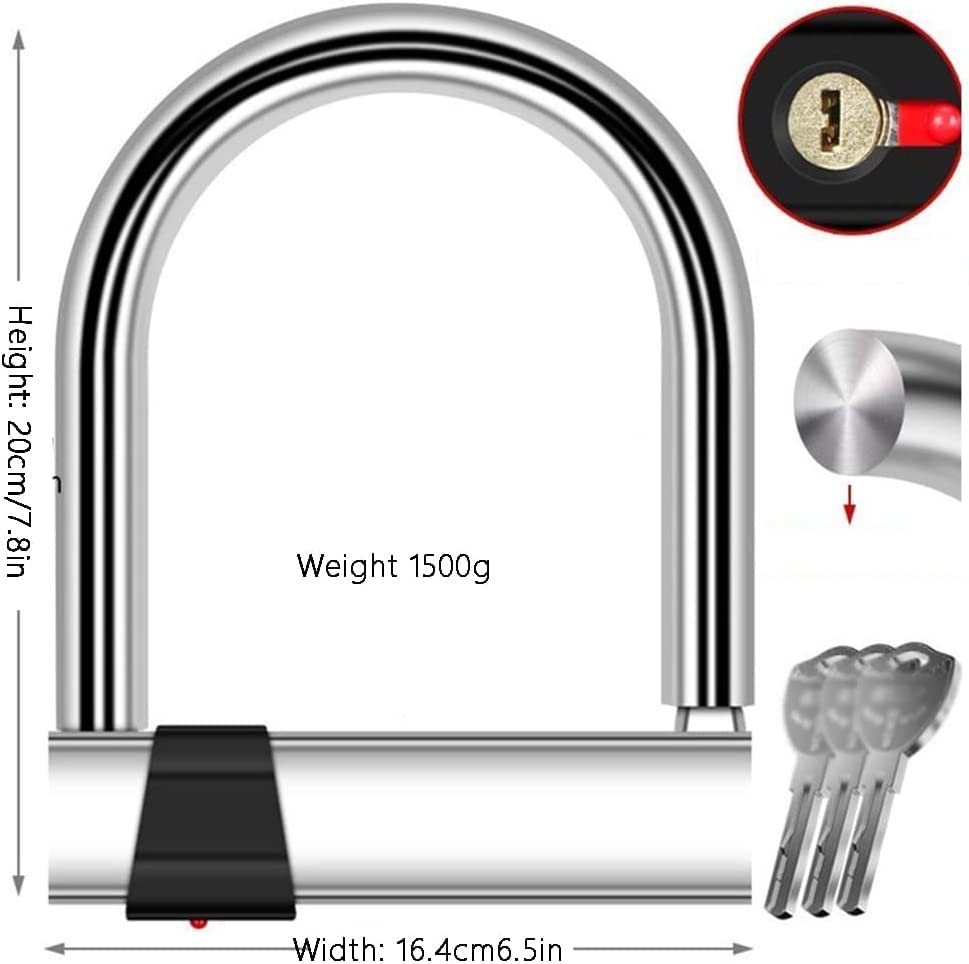 Lucchetto per Bici Lucchetto Universale per Bici Lucchetto a Forma di U Lucchetto per Bici elettrica Lucchetto per Triciclo Accessori per Equitazione per Bici, Biciclette, motociclette Lucch