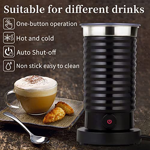 AMLILY Frotura De Leche Espuma Espumadora Fría/Caliente Cappuccino Chocolate Totalmente Automático Calentador De Leche… - Imagen 3