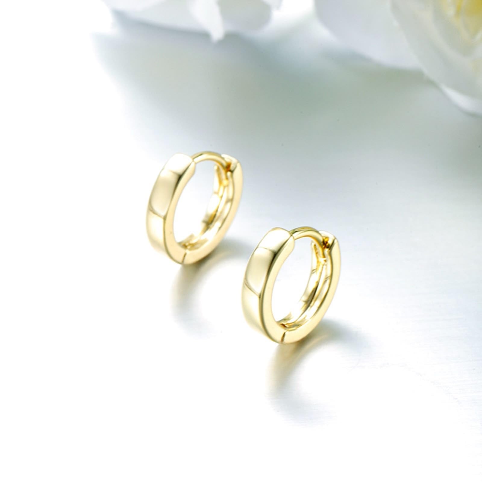 Prawdziwa biżuteria żółte złoto Au 375/585/750 kolczyki, klasyczne kolczyki 9K/14K/18K Gold Creole