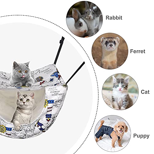 Petmolico Rede para gatos internos, rede de gaiola suspensa de 2 camadas com cama de lã macia para a