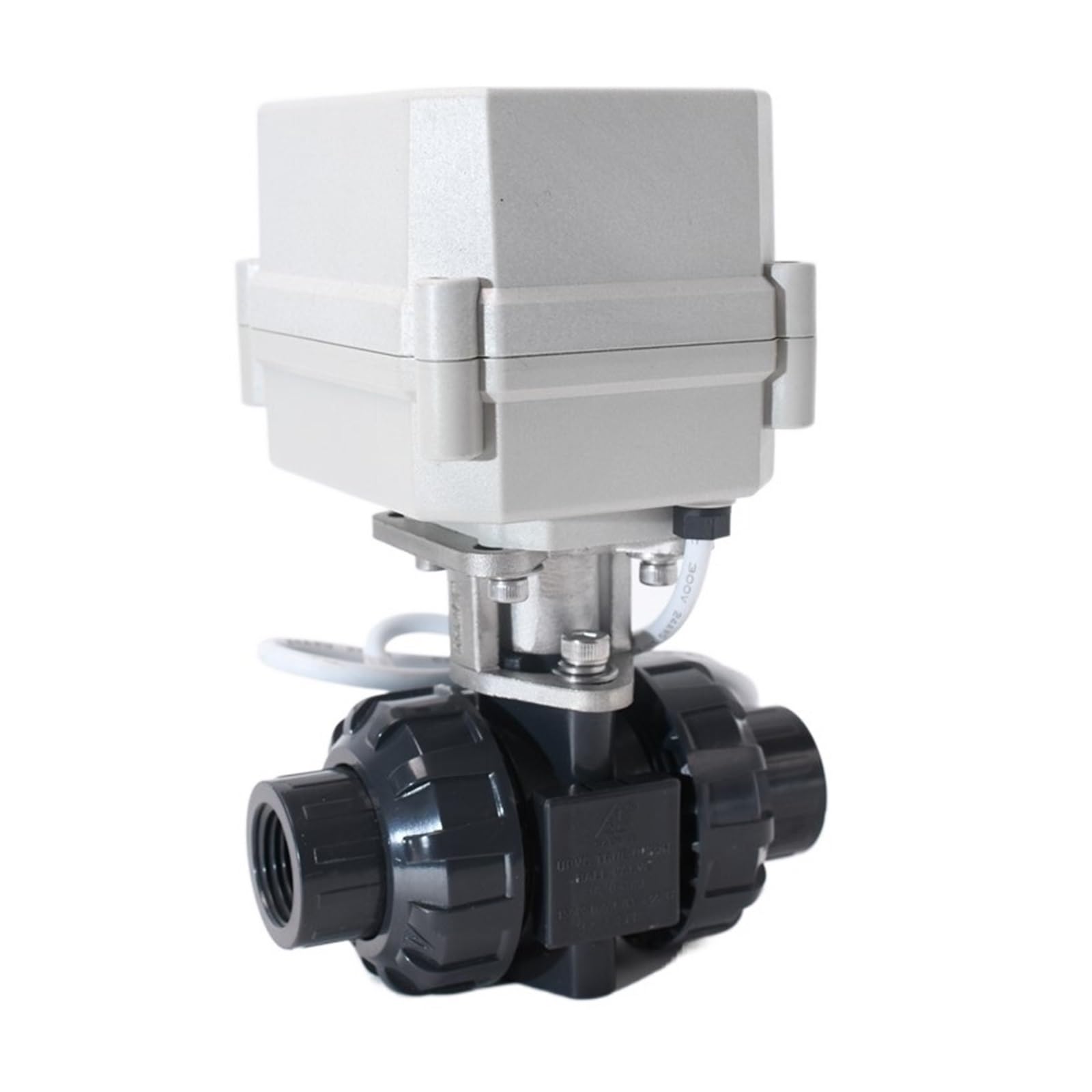 Vanne à Sphère, Vanne à Boisseau sphérique motorisée 1/2 ''DN15 2 Voies BSP/NPT/Douille UPVC 9-24VAC/DC vanne électrique NO/NC à Retour Automatique(NPT_9-24V ACDC_CR202)