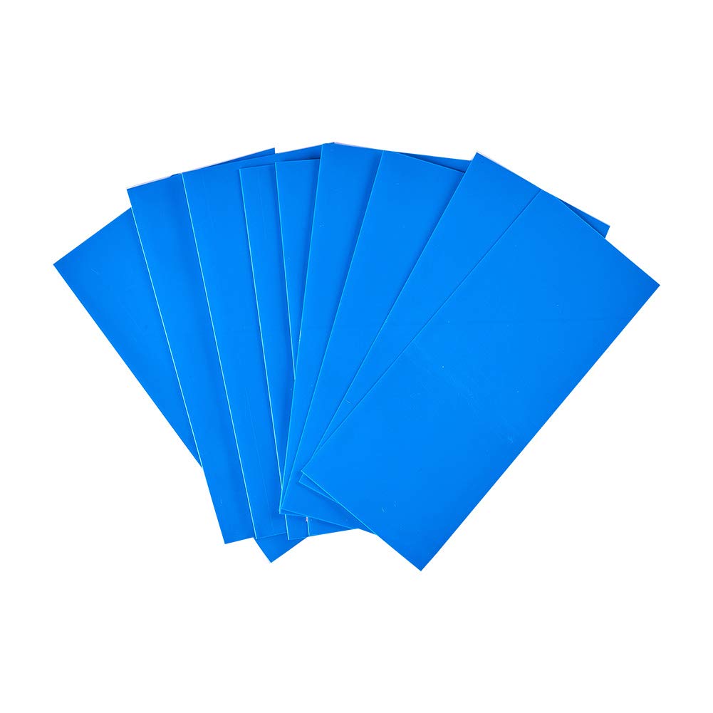 Othmro 10pcs 18650 Battery Wraps, 30mm Width Flat PVC Heat Shrink Tubing Battery Insulating Cover Protective Sleeve for 18650 Single Battery, 72mm Length (Blue)