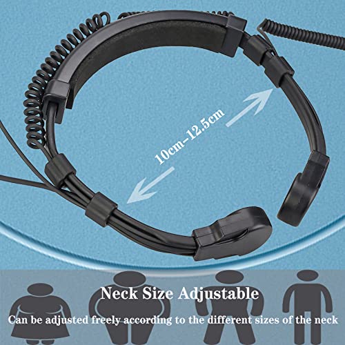 Retevis Two Way Radio Earpiece Throat Mic Headset Binaural Earphones Compatible for Walkie Talkie RT5R RB85 RT24 Baofeng UV5R eSynic etc Retractable Throat Earpiece for Cycling (1 Pcs) - Image 3
