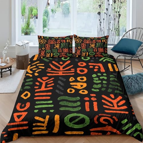 Housse de couette King en microfibre douce avec motif art mural abstrait pour lit ado - 4