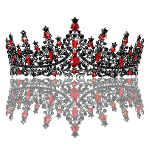 Image of Fesciory Birthday Crown for Women, Gold Plated Crystal Tiara with Sash
