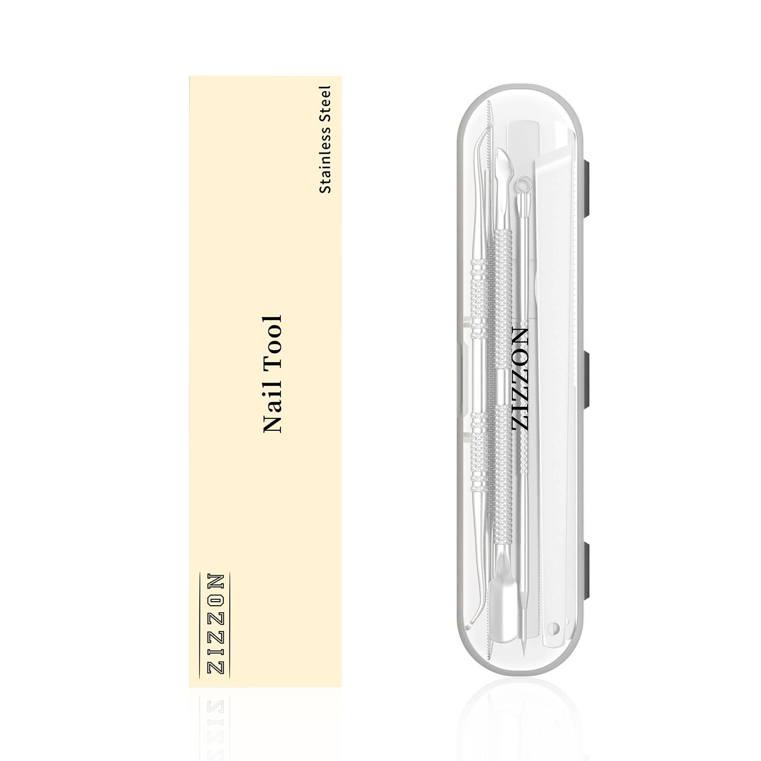 ZIZZON 7 Pcs Ingrown Toenail File and Lifters Set, Stainless Steel Ingrown Toenail Removal Kit, Under Nail Cleaner Pedicure Tools