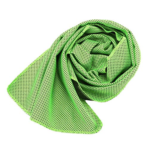 Shumo Sport Ice Towel 90x30cm Utility Enduring Instant Cooling Face Towel Heat Relief Reusable Chill Cool Towel fit Sports Gym Jogging(Green)