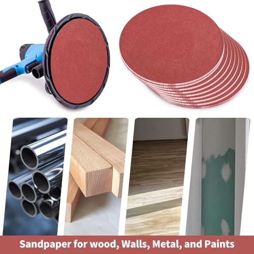 Image of 30 Pack 12 Inch Sanding Discs, 303mm Round No-Hole Hook and Loop Sandpaper for Wood & Metal Floor Orbital Sander, 40 60 80 120 180 Assorted Grits, Durable Anti-Clogging Grinder Accessorie